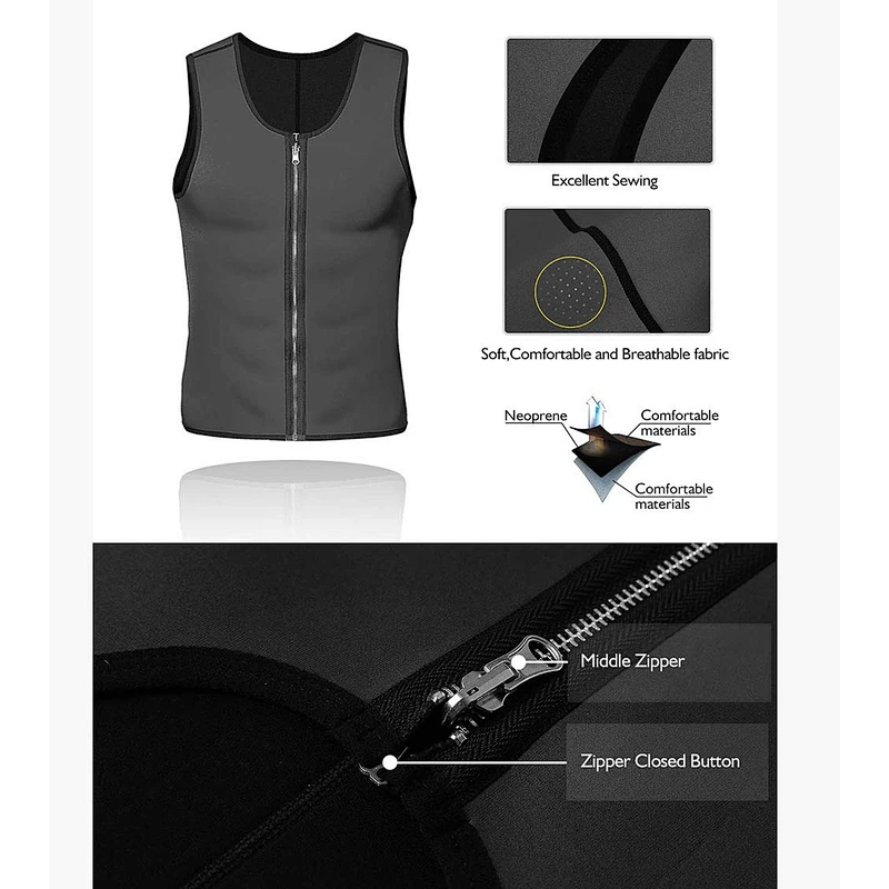 Professional weight loss neoprene mens slimming suit sweat waist trainer vest