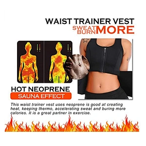 Private label neoprene Sweat Shaper Sauna waist trainer Vest with zipper