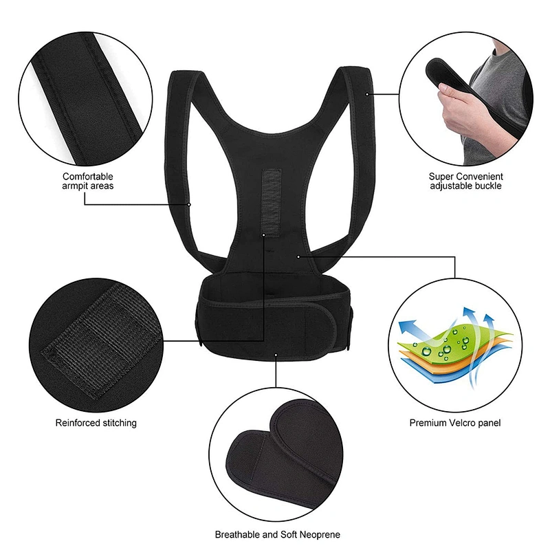 2020 new Adjustable Neoprene shoulder belt back support Back Posture Corrector for men and women