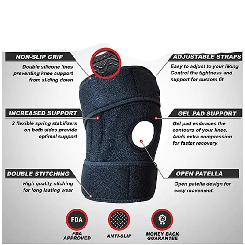 Factory hot selling  Wholesale Compression neoprene knee sleeve adjustable knee support