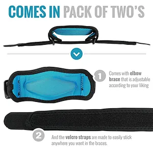 Custom logo wholesale adjustable bandage tennis elbow pads elbow brace support strap for sport protection