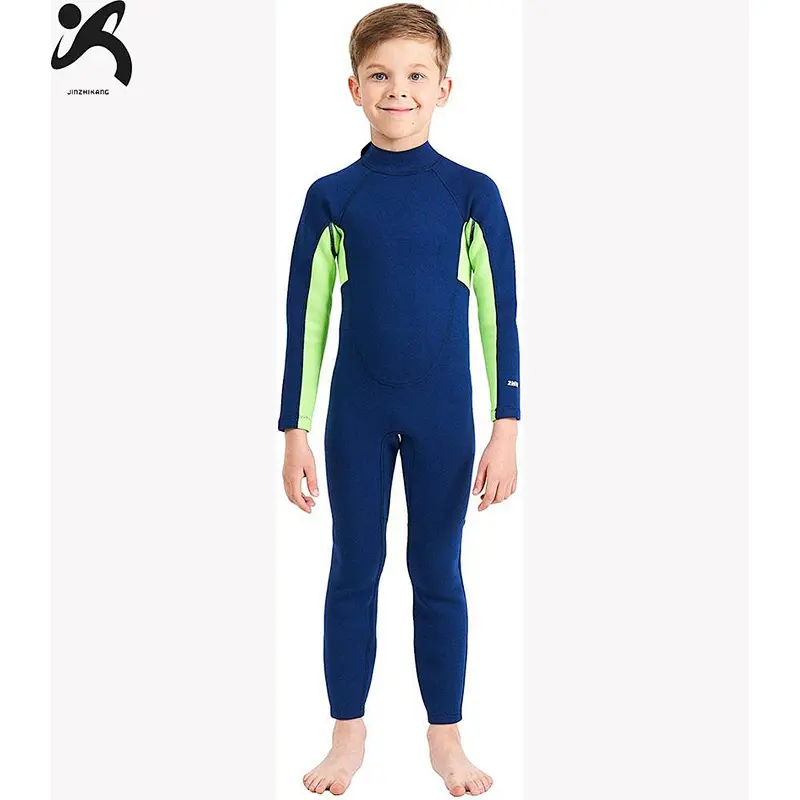 Little Kids Girls UV Protection Swimsuits 2.5mm Neoprene Keep Warm Wetsuit Long Sleeves Diving Suits