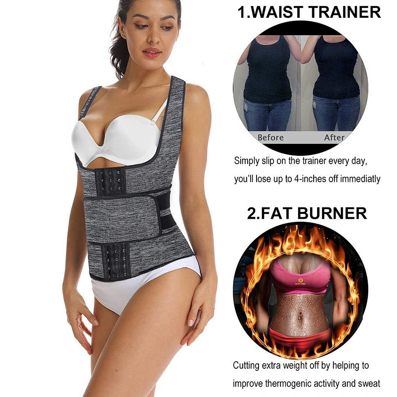 Hot Sale Neoprene Waist Trainer corset Waist Training Steel Boned workout waist slimming vest with belt