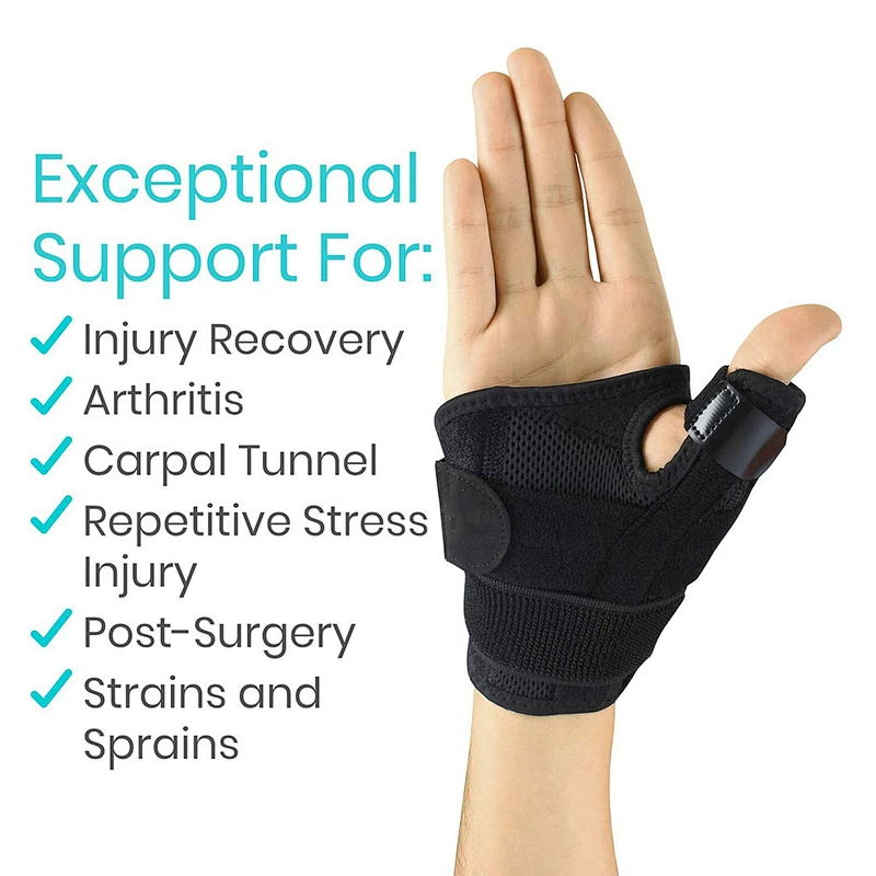 Sports adjustable stabilizing sport neoprene wrist brace wrap thumb splint for pain relief