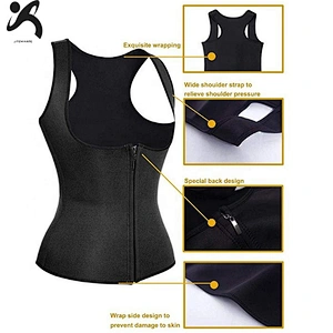 Amazon hot sell neoprene waist trainer corset zipper shapewear tops vest for women