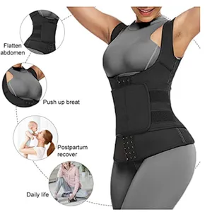Hot Sale Neoprene Waist Trainer corset Waist Training Steel Boned workout waist slimming vest with belt