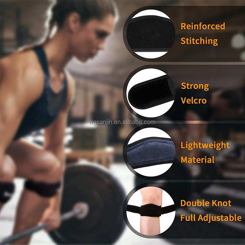 Manufacture OEM neoprene Orthopedic Knee Compression Brace support Stretch adjustable Knee Brace strap