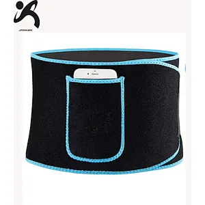 Customize Logo Sweat waist trainer belt neoprene fat burning sweat waist trimmer belt with phone pocket