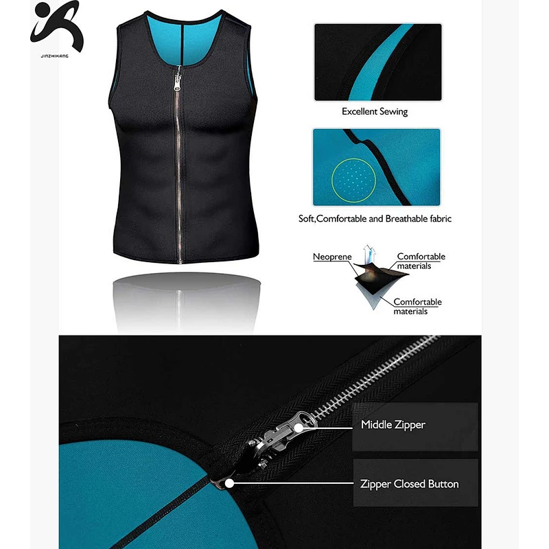Professional Neoprene Men Gym Wear Sauna Slimming Suit Sweat Vest for Fitness