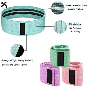 Custom made logo China polyester elastic wholesale resistant bands hip/leg circle strengthen bands