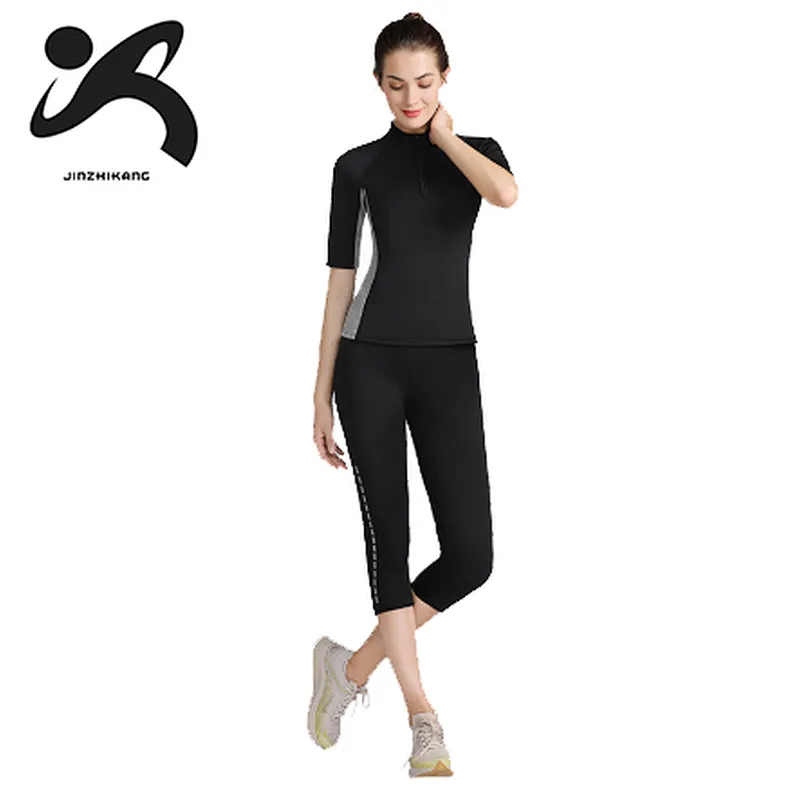 Women Gym weight loss tank top slimming Neoprene Weight Long Sleeve Workout Body Fitness Jacket Sauna Suit Sport Wear