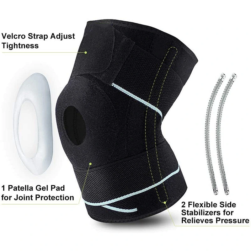 Black Neoprene Compression 5mm Knee Sleeve for Running, Weightlifting, Powerli fting
