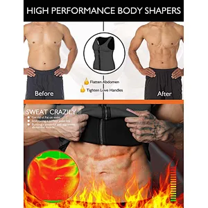 Professional neoprene corset sauna zipper men slimming vest for fitness