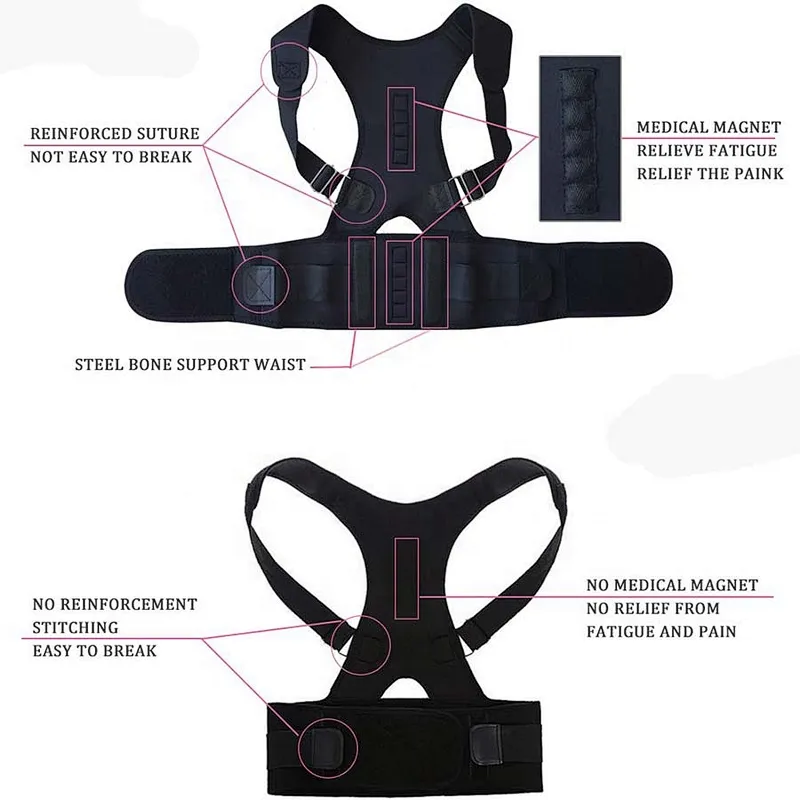 2019 Neoprene OEM breathable back posture corrector with waist trimmer belt