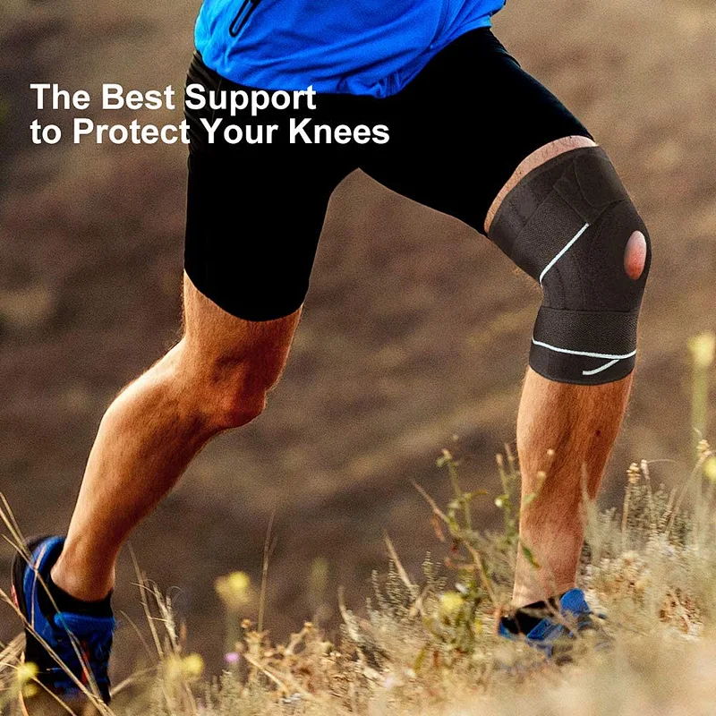 Black Neoprene Compression 5mm Knee Sleeve for Running, Weightlifting, Powerli fting
