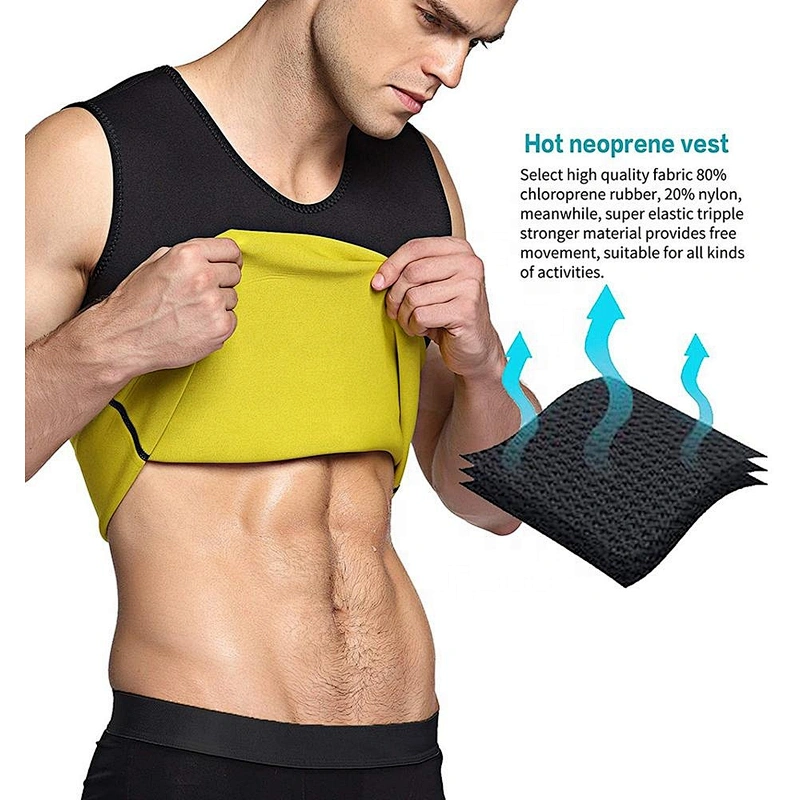 Hot selling professional neoprene weight lifting sweat body suit waist trainer men vest with zipper