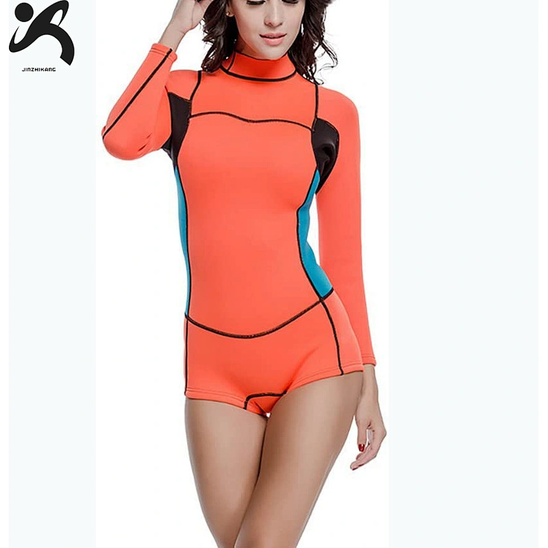 High quality Neoprene Women Neoprene Diving Suit long sleeve Wetsuit for surfing and swimming