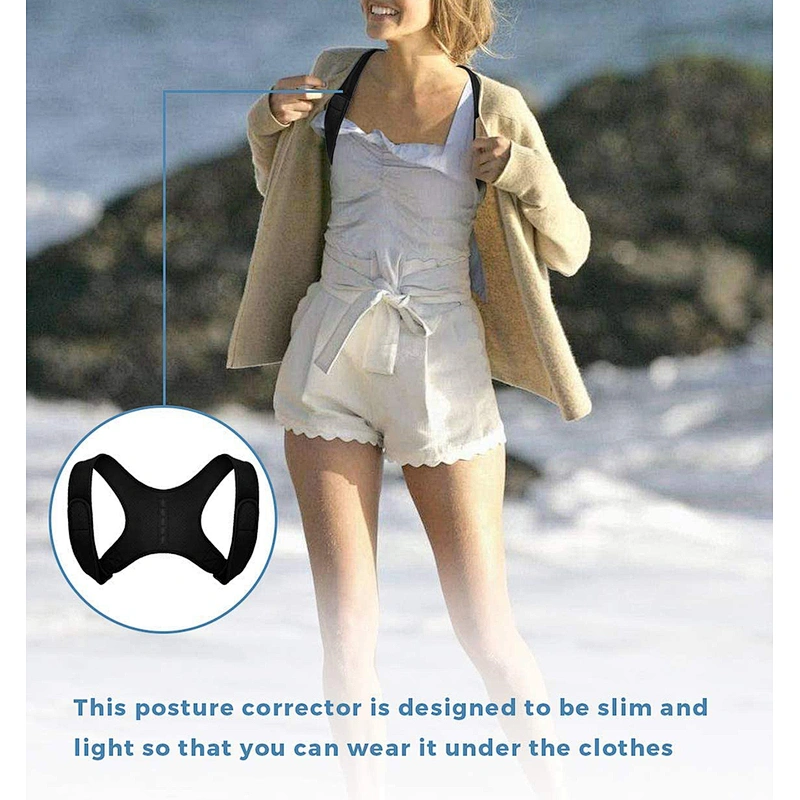 Neoprene adjustable Back Brace Posture Corrector back shoulder Posture Support with armpit pad