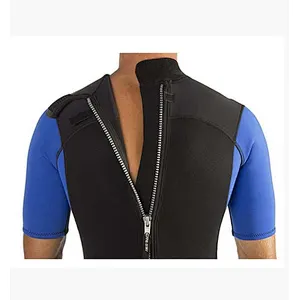 Professional high quality 3-5mm neoprene men wetsuit back zip short sleeve wetsuit for surfing diving swimming