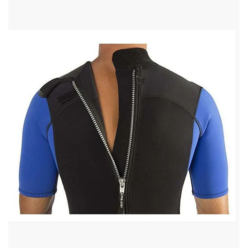 Professional high quality 3-5mm neoprene men wetsuit back zip short sleeve wetsuit for surfing diving swimming