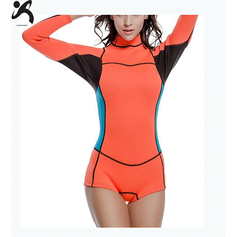 High quality Neoprene Women Neoprene Diving Suit long sleeve Wetsuit for surfing and swimming