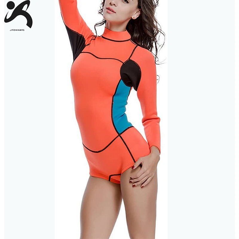 High quality Neoprene Women Neoprene Diving Suit long sleeve Wetsuit for surfing and swimming