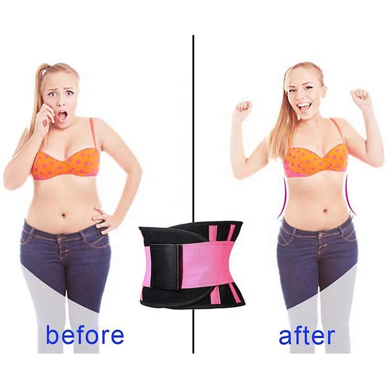 Custom logo neoprene sport waist support belt weight loss waist trainer belt sweat trimmer belt