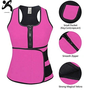 Wholesale Neoprene Sauna Waist Trainer Vest with Adjustable Waist Trimmer Belt