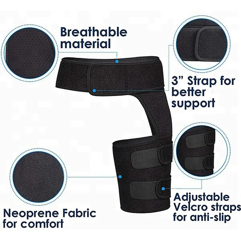 New product neoprene sports safety leg support adjustable compression thigh bands with low back belt