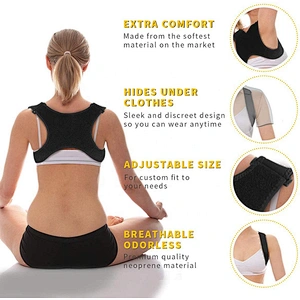 Neoprene Adjustable Back Support Belt Back Posture Corrector Brace for kids women men