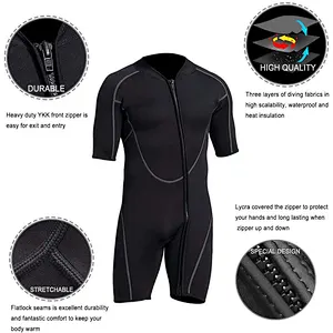Wholesale custom logo short Sleeve swimming suit neoprene diving surfing wetsuit for men