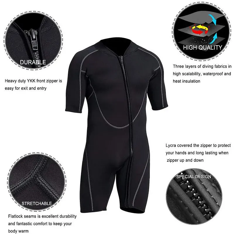 Wholesale custom logo short Sleeve swimming suit neoprene diving surfing wetsuit for men