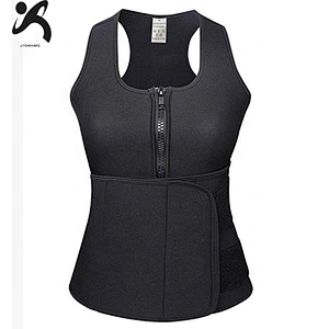 Amazon hot sell neoprene zipper Waist Trainer Slimming Vest with adjustable waist trimmer belt
