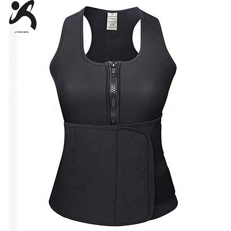 Amazon hot sell neoprene zipper Waist Trainer Slimming Vest with adjustable waist trimmer belt