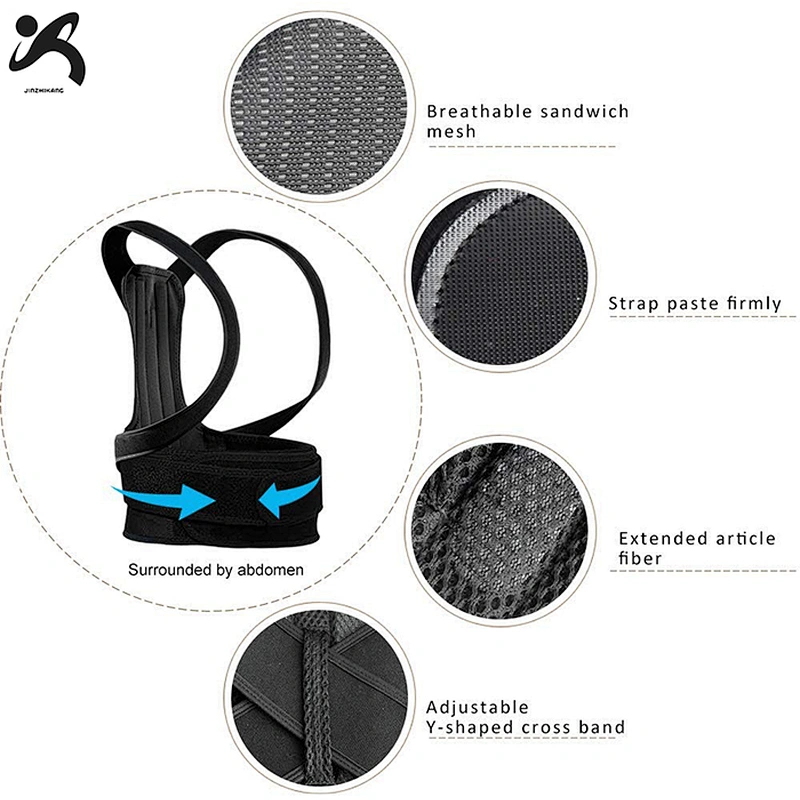 flexible bear female pro figure eight back brace support belt flex posture corrector
