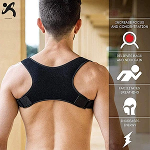 Wholesale custom made printing adjustable breathable neoprene shoulder support belt back posture corrector for man and women