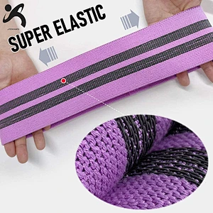 China Custom LogoSport fitness anti-slip cotton polyester adjustable elastic exercise fitness hip booty fabric resistance bands