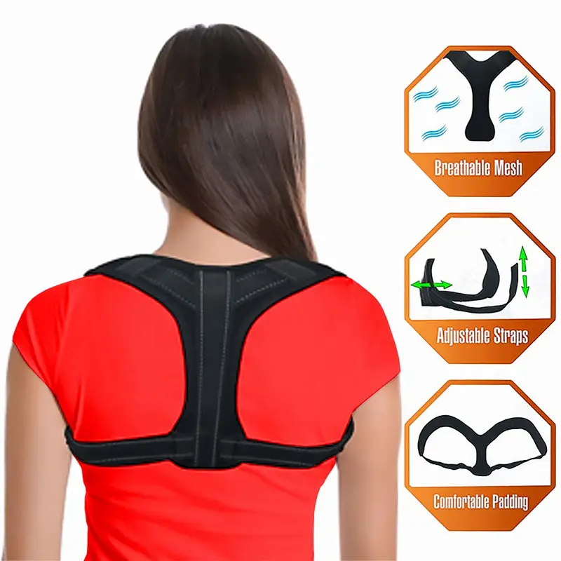 Manufacturer Custom Made Posture Corrector Reflective Effective Back Support Belt Strap Bad Posture