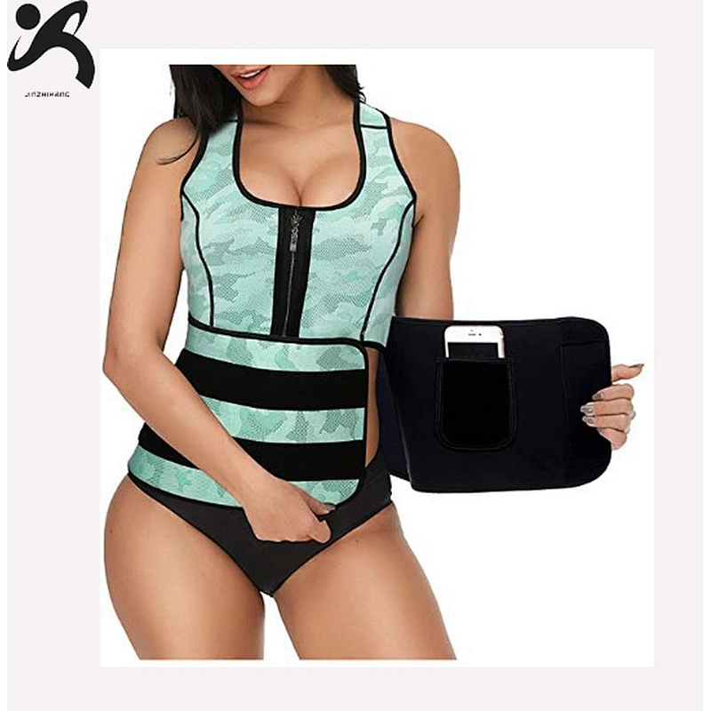 Custom wholesale Women Neoprene waist trainer short Sweat Slimming Vest with belt