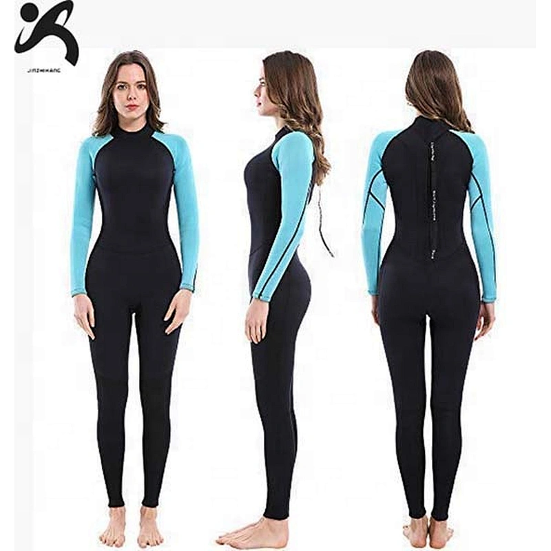 Ladies Neoprene SCR Wetsuit Back Zipper Full Body Long Sleeve Wetsuits for Surfing Diving Snorkeling