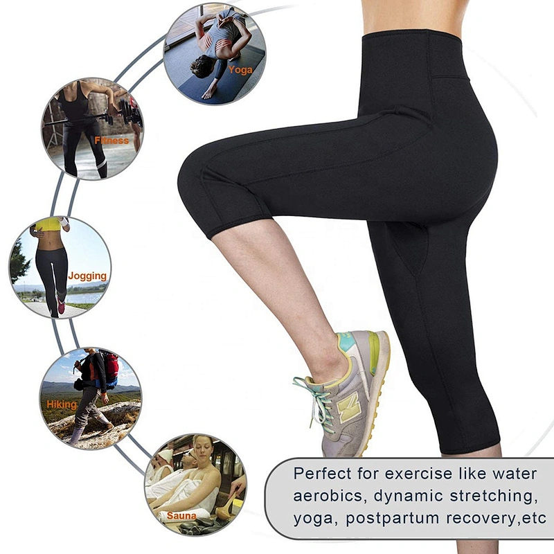 Neoprene Custom Shorts Women Sauna Yoga Slimming Pant with Waist Trainer Belt