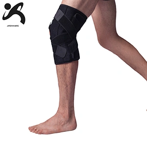 Adjustable bandage pressurization hinged knee brace support sports compression knee brace