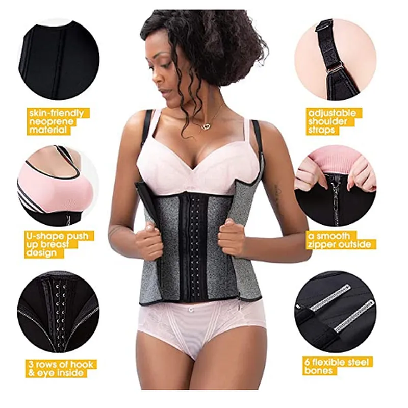 Women Neoprene Full Body Shaper Waist Trainer Cincher plus size Sweat Sauna Corset for slimming