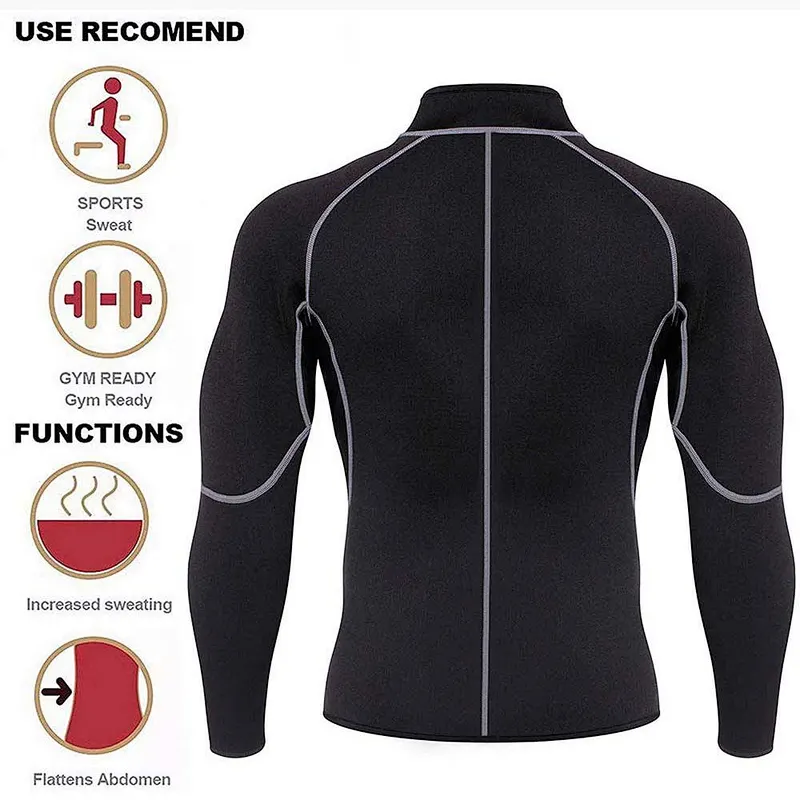 Men Neoprene Waist Trainer Sauna Vest Tank top shirt Sweat Suit for weight loss
