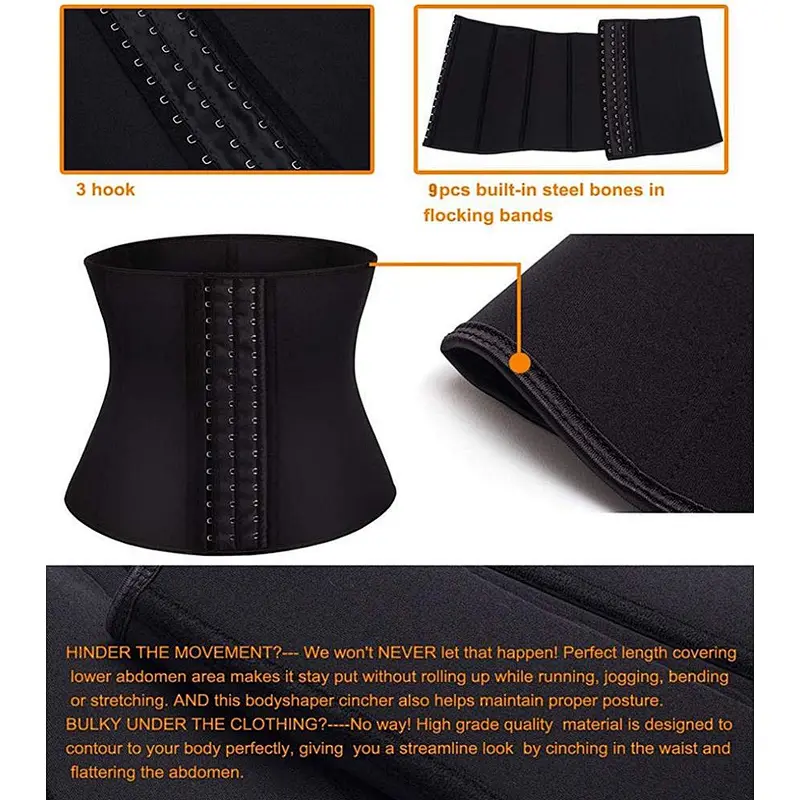 2021 amazon hot selling 10 inch training corsets belt neoprene trimmer waist trainer