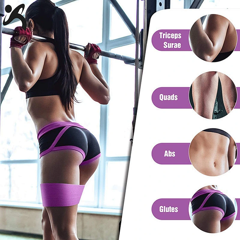2020 new custom made promotional resistance exercise bands fitness soft booty bands suitable for warmups and stretching