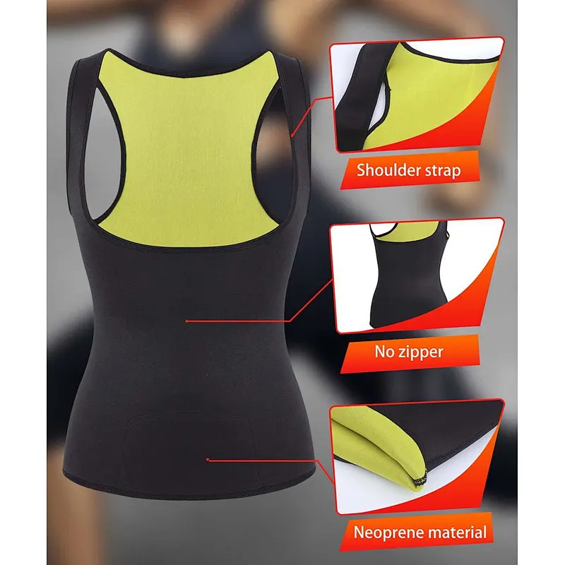 Wholesale neoprene sauna women's body shaper slimming vest slimming suit with zipper