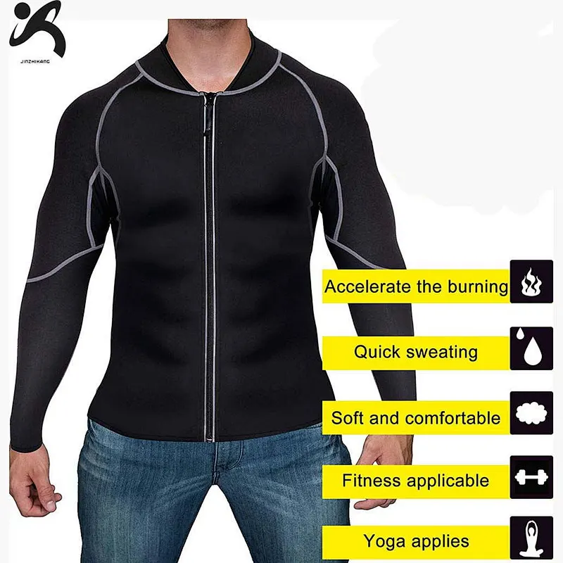 Men Neoprene Waist Trainer Sauna Vest Tank top shirt Sweat Suit for weight loss