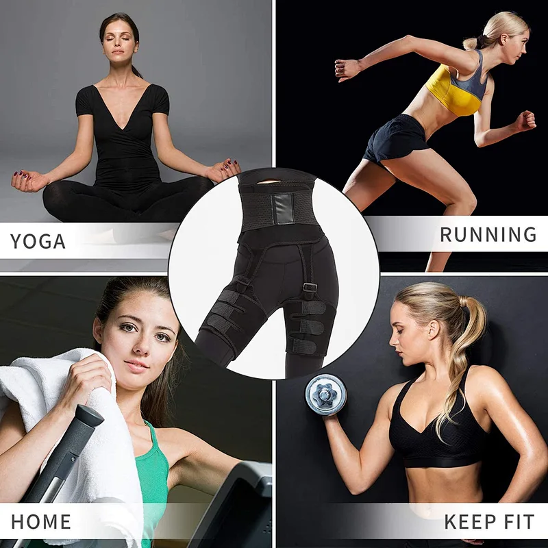 Fitness Women Neoprene Waist trainer Slimming Breathable Black  High Waist Butt Lifter Thigh Slimmer Trimmer