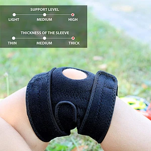 china factory High Quality Open Patella Knee Brace Soft Neoprene Black Knee Brace Support